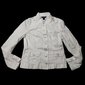 White House Black Market White Button Down Size 6 Jacket